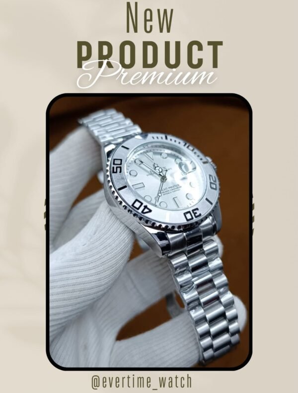 Premium Quality RLX Silver Body White Dial Yacht Master Watch